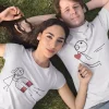 T-shirt couple aimant coeur