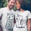 T-shirt couple ecrou et boulon