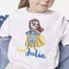 T-shirt enfant personnalise Fille Super-Hero