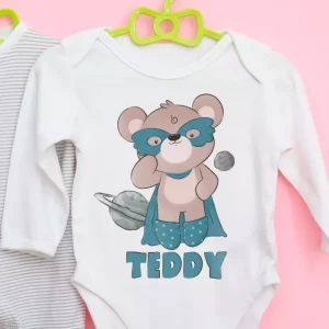 T-shirt enfant prenom personnalise Nounours heros