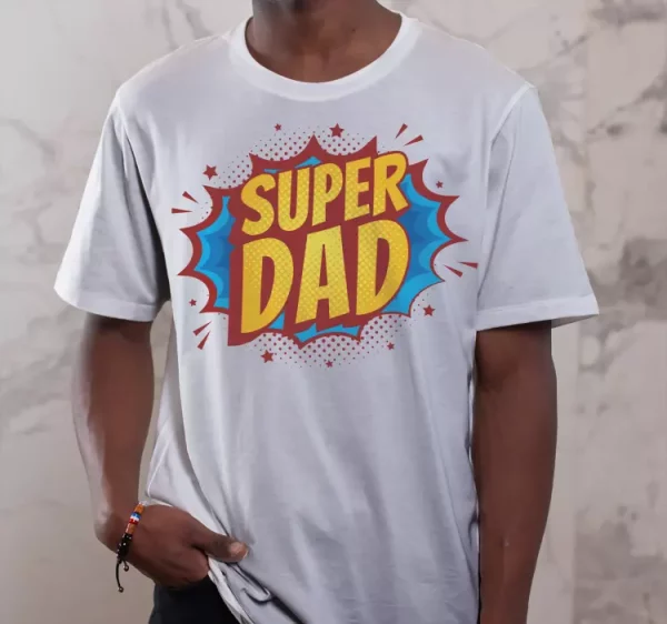 T shirt fete des peres Bulle de bande dessinee super papa