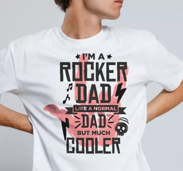 T-shirt fete des peres Papa rocker