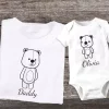 T-shirt fete des peres ours avec prenom personnalisable