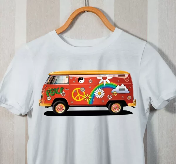 T-shirt fourgon hippie retro