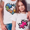 T shirt mere fille Coeur de puzzle