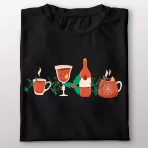 T shirt noel Caricature de vin chaud T shirt noel Caricature de vin chaud