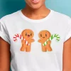 T shirt noel Gingembre dansant avec canne en bonbon