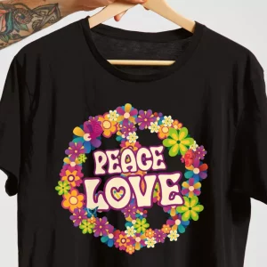 T-shirt paix amour et papillons T-shirt paix amour et papillons