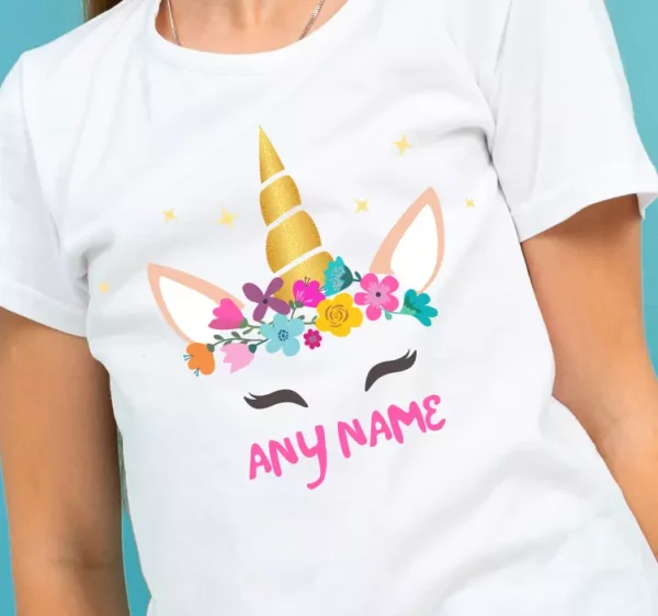 T-shirt personnalisable pour enfant licorne