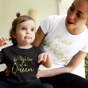 T-shirt reine et princesse mere et fille T-shirt reine et princesse mere et fille