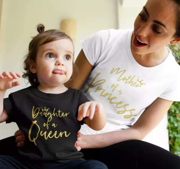 T-shirt reine et princesse mere et fille