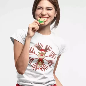 T-shirt rennes et flocons de noel