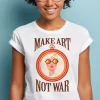 T-shirt style hippie retro make art not war