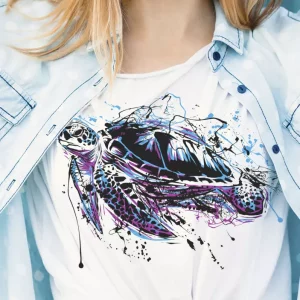T-shirt tortue art peinture