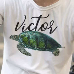 T-shirt tortue de mer avec prenom