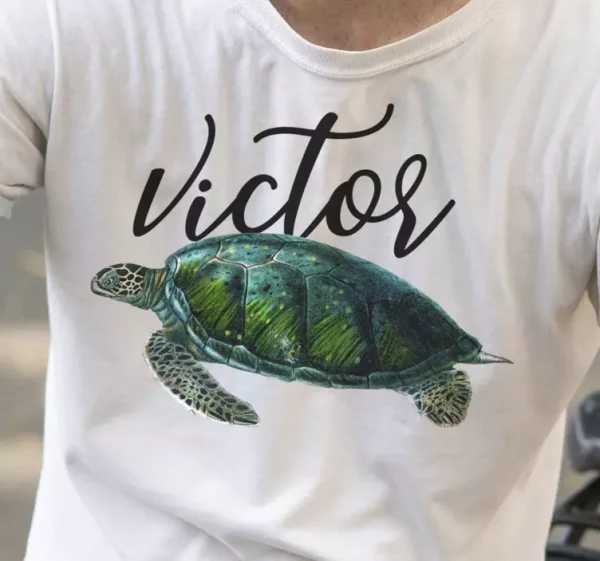 T-shirt tortue de mer avec prenom