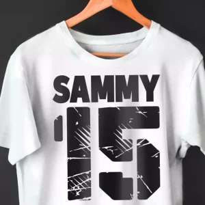 T-shirts noirs avec numero et nom personnalises avec nom