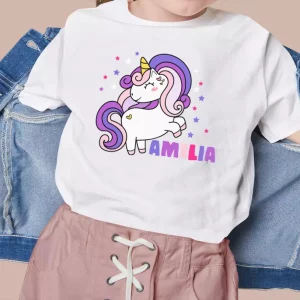 Tee shirt bebe Insigne de texte de licorne magique Tee shirt bebe Insigne de texte de licorne magique