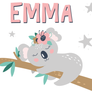 Tee shirt bebe Koala mignon pour fille avec nom 2