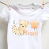 Tee shirt bebe Lion mignon pour garcon avec nom