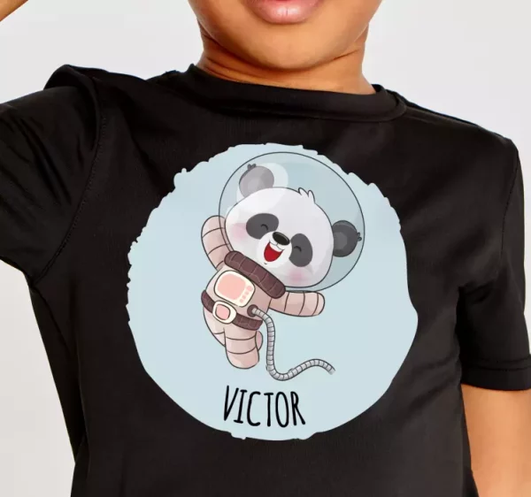 Tee shirt bebe Panda mignon pour garcon avec nom