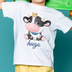 Tee shirt bebe Vache mignonne pour garcon avec nom Tee shirt bebe Vache mignonne pour garcon avec nom