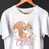 Tee shirt bebe ecureuil mignon pour fille avec nom