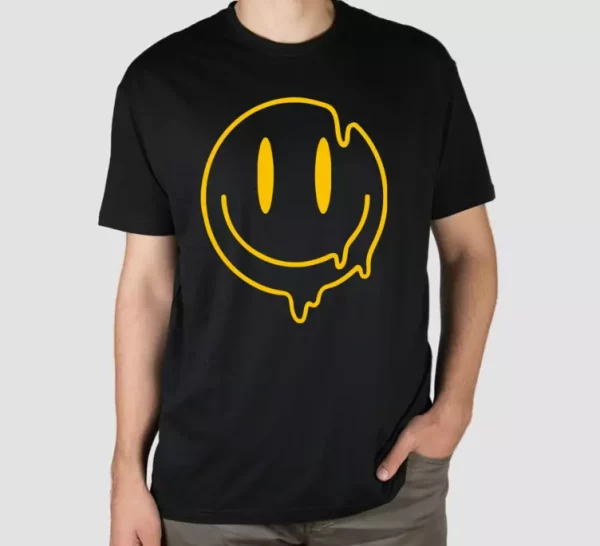 Tee shirt comme des garcons Icone smiley liquide
