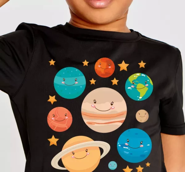 Tee shirt comme des garcons Planetes souriantes de dessin anime