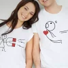Tee shirt couple Camiseta pareja con magneto