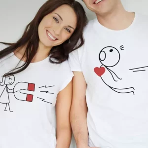 Tee shirt couple Camiseta pareja con magneto