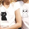 Tee shirt couple Chats assortis