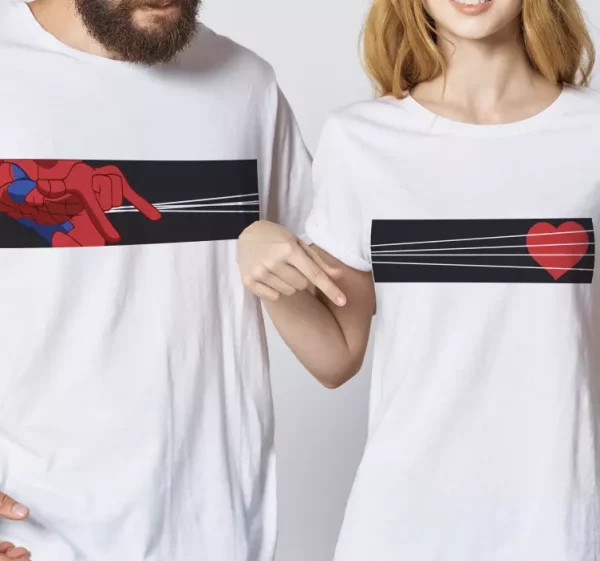 Tee shirt couple Couples spiderman