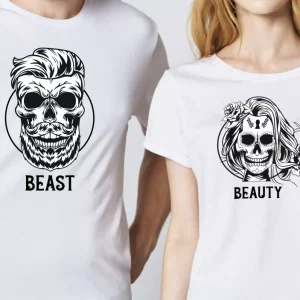 Tee shirt couple La belle et la bte 1