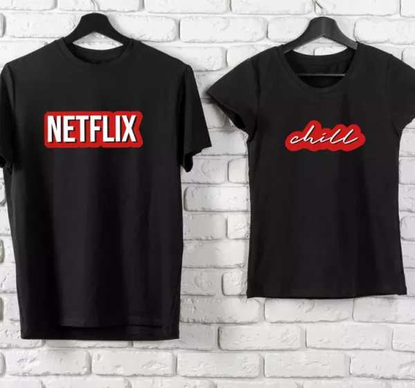 Tee shirt couple Netflix et chill