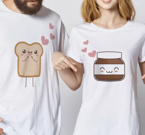 Tee shirt couple Pain et nutella