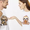 Tee shirt couple Paresseux mignons mangeant de la pizza ensemble