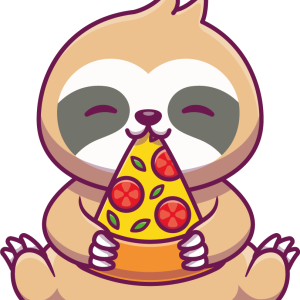 Tee shirt couple Paresseux mignons mangeant de la pizza ensemble