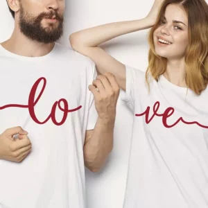 Tee shirt couple Texte d’amour Tee shirt couple Texte d’amour