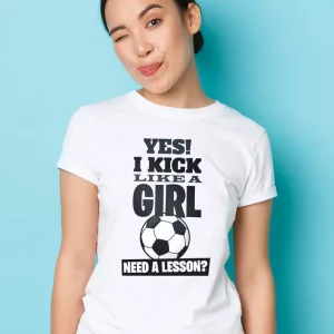 Tee-shirt de foot je tire comme une fille