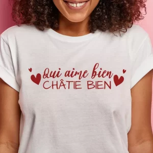 Tee shirt expression franaise Qui aime bien 1