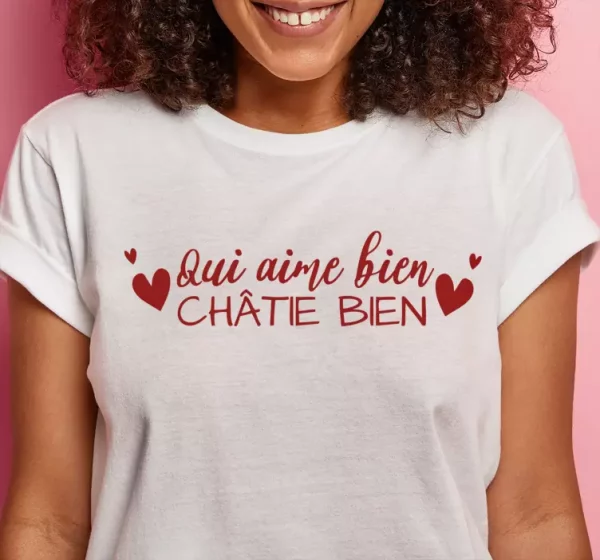 Tee-shirt expression francaise Qui aime bien