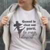 Tee-shirt expression francaise quand le chat est parti