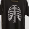 Tee shirt halloween Squelette de cotes