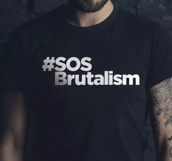 Tee-shirt hashtag texte SOS brutalisme