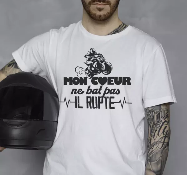 Tee-shirt mon cœur ne bat pas il rupte