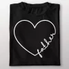 Tee shirt pere et fils Coeur calligraphique