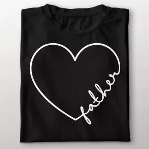 Tee shirt pere et fils Coeur calligraphique Tee shirt pere et fils Coeur calligraphique