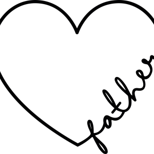 Tee shirt pere et fils Coeur calligraphique Tee shirt pere et fils Coeur calligraphique