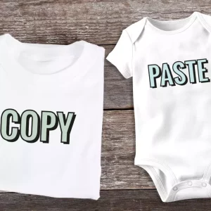 Tee shirt pere et fils Copie et pega verde